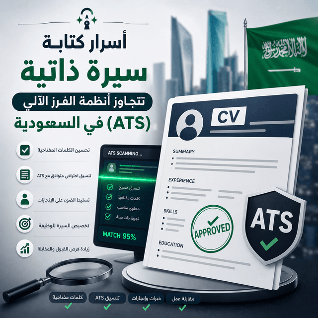 تصميم سيرة ذاتية احترافية بالرياض متوافقة مع أنظمة الفرز الآلي ATS